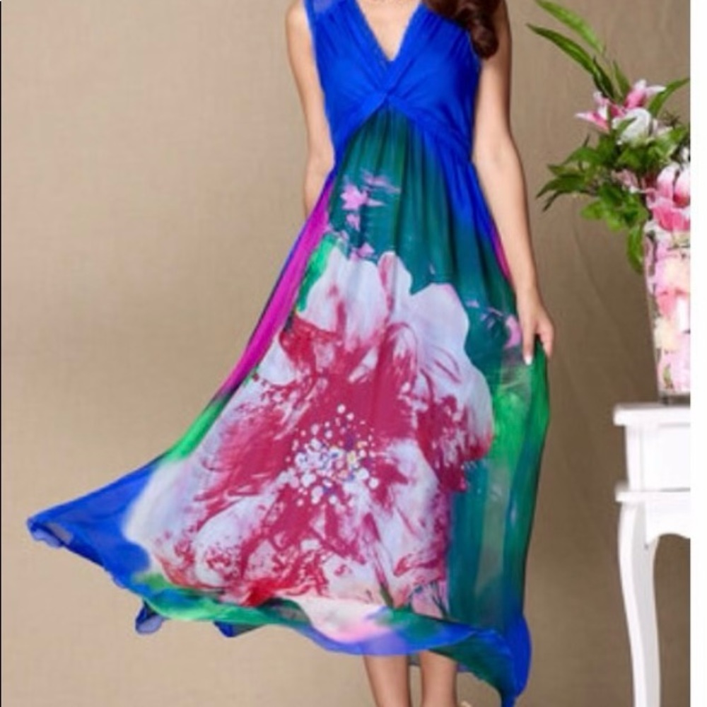 Veinfuns Maxi Floral Dress 🌺🌸🌷